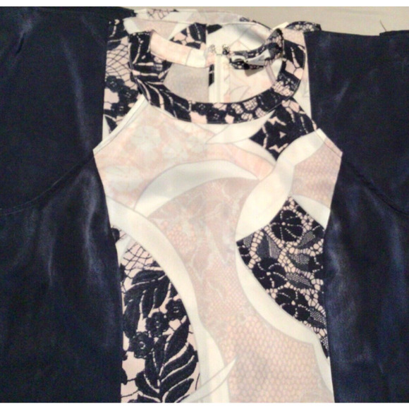 NWT Bar III Pink Combo Printed Halter Maxi Dress w/ Slit Women’s Size Medium - Picture 3 of 4